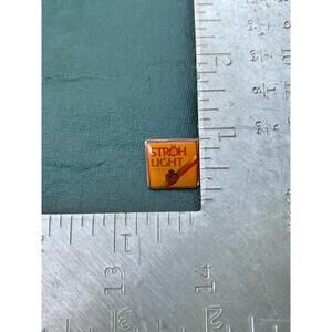 Stroh Light Gold Enameled Lapel Pin Hat Tack Vintage 1980s Advertisement